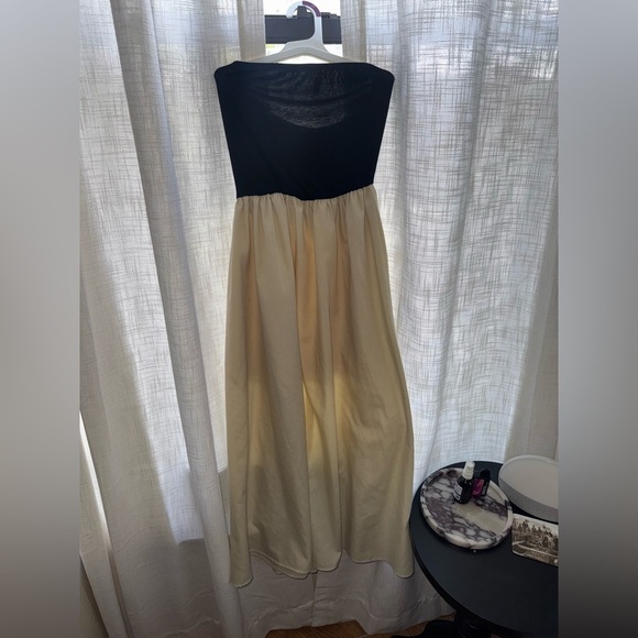 Black and Tan Strapless Maxi Dress​ - Picture 3 of 5
